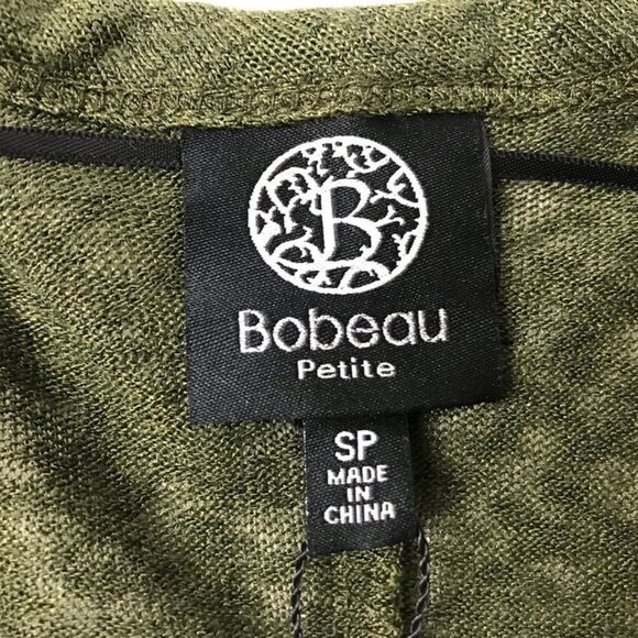 NEW Bobeau Cardigan Women's Small Petite Open Front Green Pockets Holiday - Picture 6 of 8